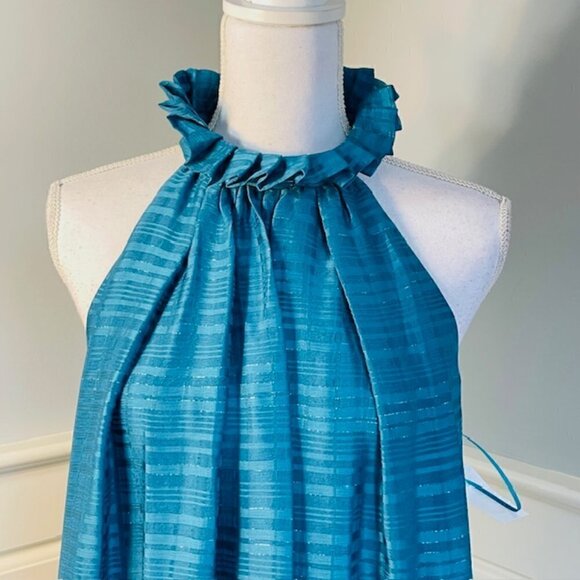 NWT Belle Badgley Mischka Willa Halter Ruffled Tiered Mini Dress 8 - Picture 2 of 9